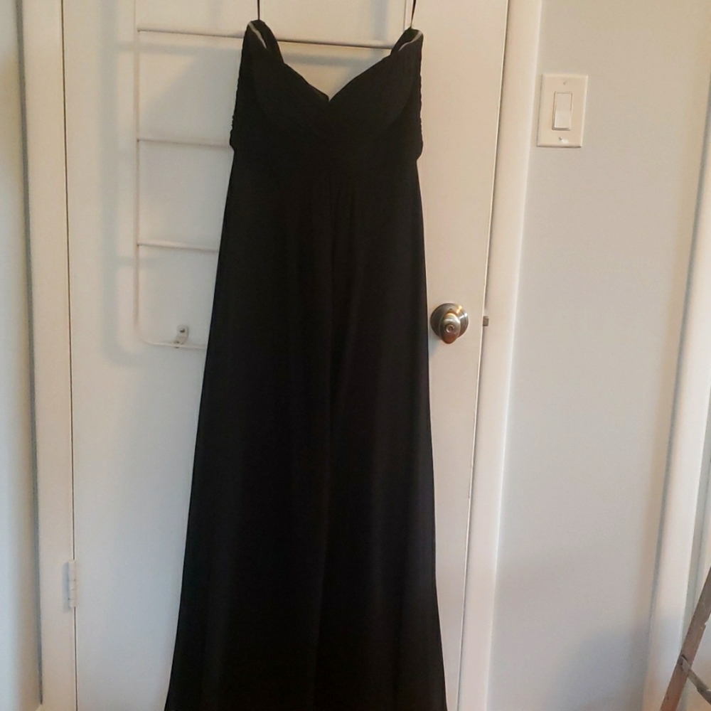 Black long simple bridesmaid dress or evening dress